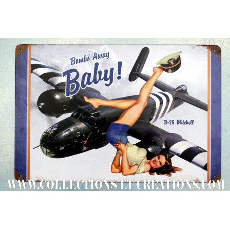 PLAQUE "BOMBS AWAY BABY ! , B-25 MITCHELL"