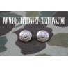PAIRE DE BOUTONS DE CASQUETTE MILITAIRE "EIIR"