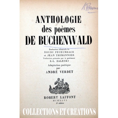 ANTHOLOGIE DES POEMES DE BUCHENWALD 1939/45