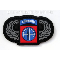 PATCH 3D "82nd A.B" SILVER WINGS