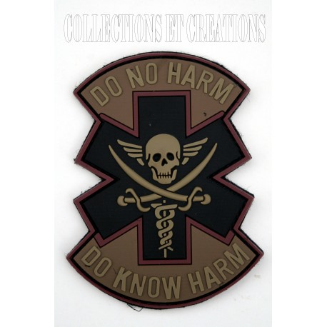 PATCH 3D "DO NO HARM" MARRON/NOIR