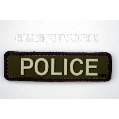 PATCH 3D POLICE "VERT/MARRON"