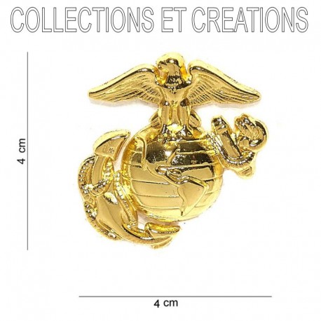 INSIGNE DE CHAPEAU OR USMC