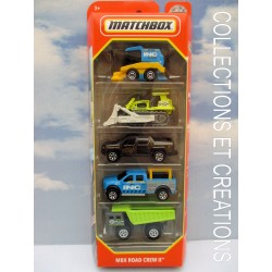 COFFRET MATCHBOX 5 CARS "ROAD CREW II"