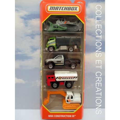 COFFRET MATCHBOX 5 CARS "CONSTRUCTION III"