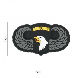 PATCH 3D "101st A.B" SILVER WINGS