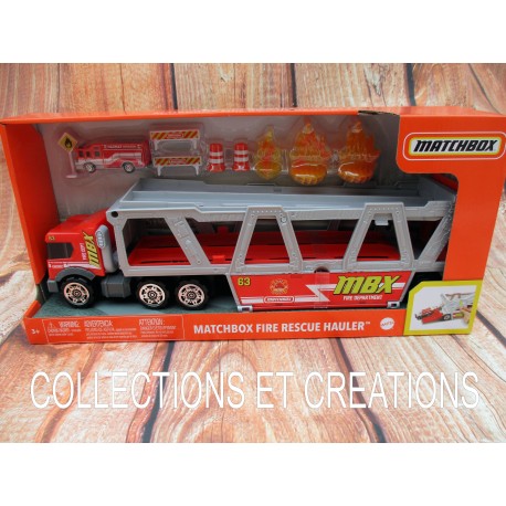 MATCHBOX CAMION TRANSPORT POMPIER