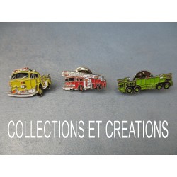 LOT 3 PIN'S CAMIONS POMPIERS USA