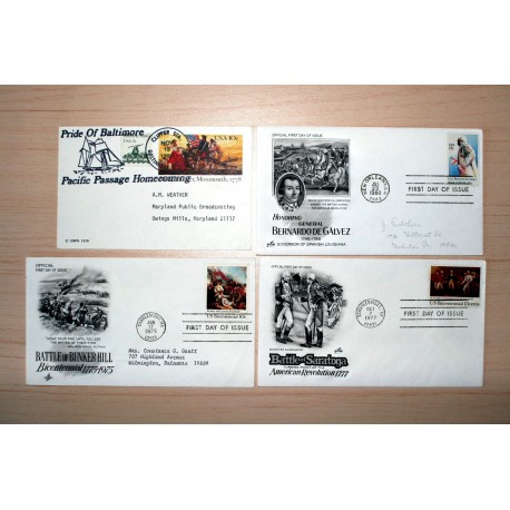 4 ENVELOPPES COMMEMORATIVES AMERICAINE