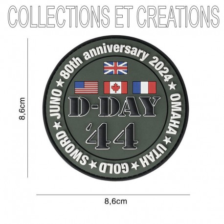 PATCH 3D D-DAY 80th ANNIVERSARY 5 BEACH 1944/2024