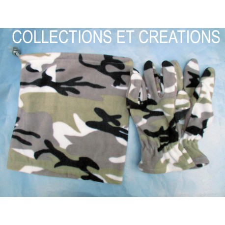 LOT TOUR DE COU & GANTS CAMO HIVERS