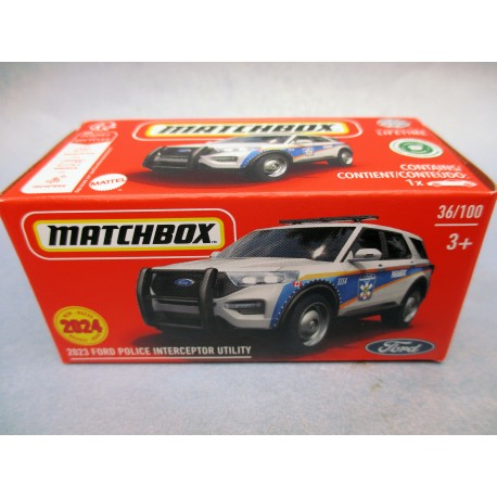 MATCHBOX " 2023 FORD POLICE INTERCEPTOR UTILITY 36/100"