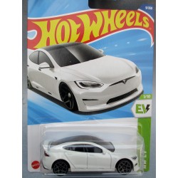 H.W. EV " TESLA MODEL S PLAID 2024 BLANC 1/10"