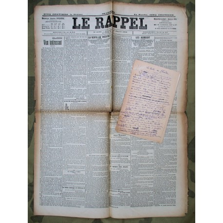 LE RAPPEL + NOTES REDACTEUR 11/01/1923