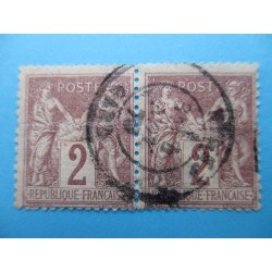 TIMBRES 2C BRUN-ROUGE 1877/80