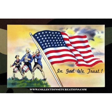 POST CARD IN GOD WE TRUST WW2