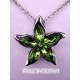 COLLIER FLEUR CRISTAL VERT