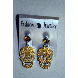 BOUCLES D'OREILLES SKULLS COULEUR OR