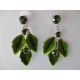 PARURE COLLIER+BOUCLES D'OREILLES FEUILLES D'EMERAUDE