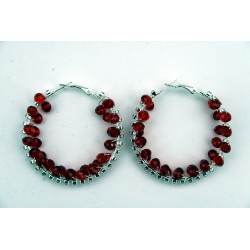 BOUCLE D'OREILLES STRASS ROUGE