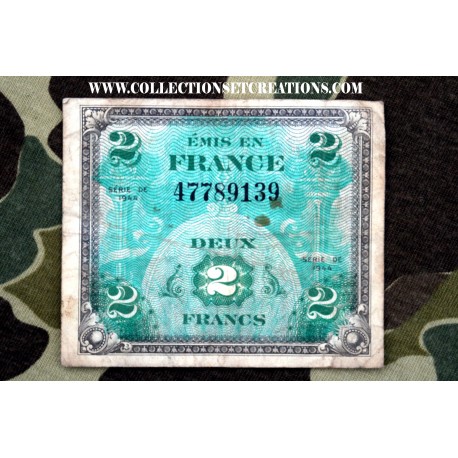 BILLET 2 FRANCS 1944 INVASION USA