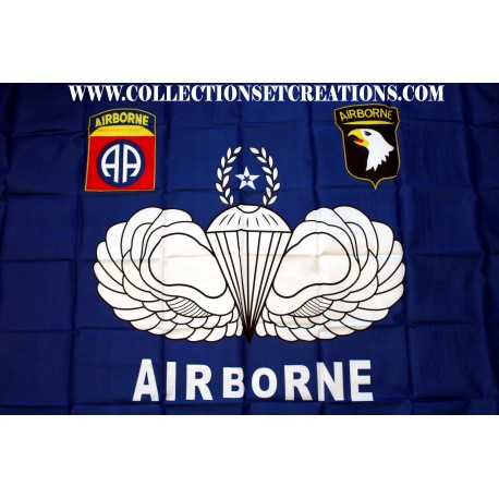 FLAG AIRBORNE BLUE EMBLEME " 5'x3' "