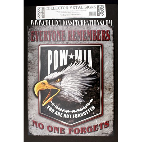 PLAQUE METAL "POW-MIA"