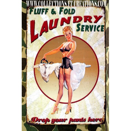 PLAQUE PIN-UP LAUNDRY SERVICE