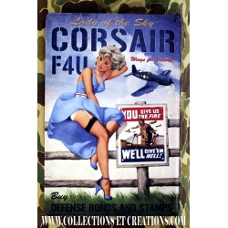 PLAQUE PIN-UP CORSAIR BUY DEFENCE BONDS AND STAMPS