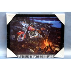 TABLEAU 3D MOTORCYCLE & FIRE